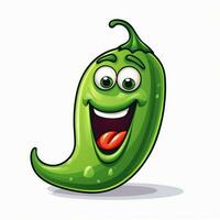 Pimenta jalapeno 2d vetor ilustração desenho animado dentro branco background foto