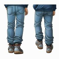 jeans 2d desenho animado ilustração em branco fundo Alto qualidade foto