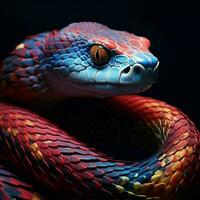 hipnotizante serpente com uma vibrante estampado pele foto