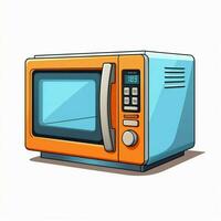 microondas forno 2d desenho animado ilustração em branco fundo foto