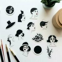 minimalista e elegante Preto e branco adesivos foto