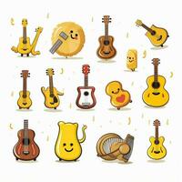 musical instrumento emojis 2d desenho animado vetor ilustração o foto