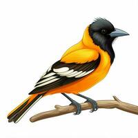 oriole 2d desenho animado vetor ilustração em branco fundo foto