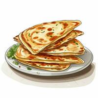 quesadillas 2d vetor ilustração desenho animado dentro branco estro foto