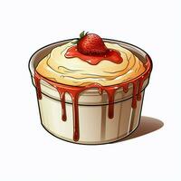 ramekin 2d desenho animado ilustração em branco fundo Alto qu foto