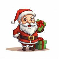 santa claus 2d desenho animado vetor ilustração em branco estro foto