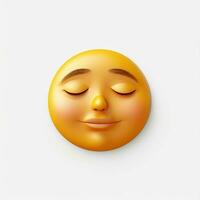 sonolento face emoji em branco fundo Alto qualidade 4k hdr foto