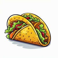 taco 2d desenho animado vetor ilustração em branco fundo Oi foto