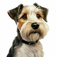 terrier 2d desenho animado vetor ilustração em branco fundo foto