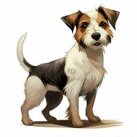 terrier 2d desenho animado vetor ilustração em branco fundo foto