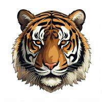 tigre 2d desenho animado vetor ilustração em branco fundo h foto