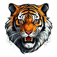 tigre 2d vetor ilustração desenho animado dentro branco fundo h foto