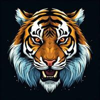 tigre 2d vetor ilustração desenho animado dentro branco fundo h foto