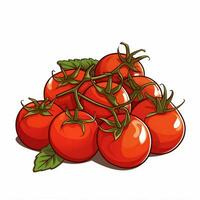 tomates 2d vetor ilustração desenho animado dentro branco background foto