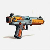 brinquedo arma de fogo 2d desenho animado ilustração em branco fundo Alto qu foto