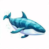 baleia 2d desenho animado vetor ilustração em branco fundo h foto