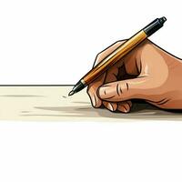 escrevendo mão 2d desenho animado ilustração em branco fundo Oi foto