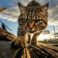 foto do gato cheio tiro Alto qualidade hdr 16k ultra hd selvagem