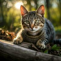 foto do gato cheio tiro Alto qualidade hdr 16k ultra hd selvagem