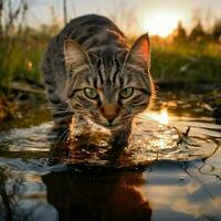 foto do gato cheio tiro Alto qualidade hdr 16k ultra hd selvagem