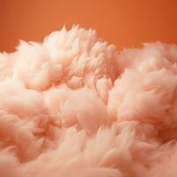 uma algodão doce laranja fundo com fofo nuvens foto