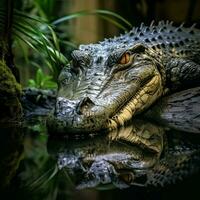 crocodilo selvagem vida fotografia hdr 4k foto