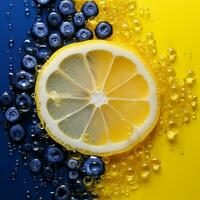 limão amarelo vs marinha azul Alto qualidade foto