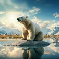 polar Urso selvagem vida fotografia hdr 4k foto