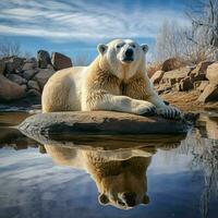 polar Urso selvagem vida fotografia hdr 4k foto