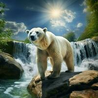 polar Urso selvagem vida fotografia hdr 4k foto