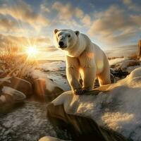 polar Urso selvagem vida fotografia hdr 4k foto