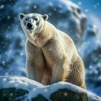 polar Urso selvagem vida fotografia hdr 4k foto