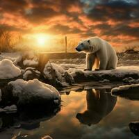 polar Urso selvagem vida fotografia hdr 4k foto