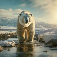 polar Urso selvagem vida fotografia hdr 4k foto