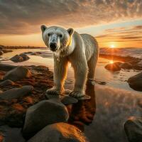 polar Urso selvagem vida fotografia hdr 4k foto