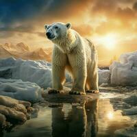 polar Urso selvagem vida fotografia hdr 4k foto