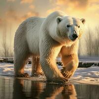 polar Urso selvagem vida fotografia hdr 4k foto