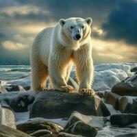 polar Urso selvagem vida fotografia hdr 4k foto