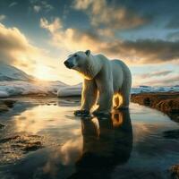 polar Urso selvagem vida fotografia hdr 4k foto