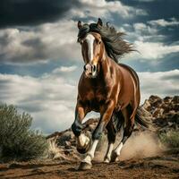 foto do cavalo cheio tiro Alto qualidade hdr 16k ultra hd