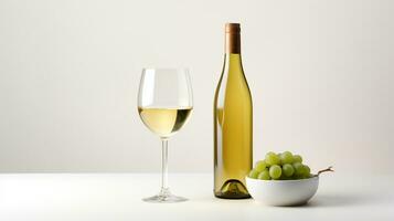 foto do uma branco vinho isolado em plano branco fundo. generativo ai