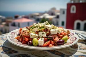ai generativo foto do uma grego salada fez do tomates