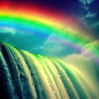 arco Iris em uma cascata ,ai gerado foto