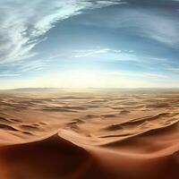 a deserto se aquece dentro a caloroso brilho do a configuração Sol ,ai gerado foto
