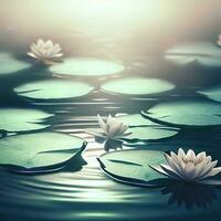 lagoa com lótus, lótus dentro lago lotau flor dentro água ,ai gerado foto