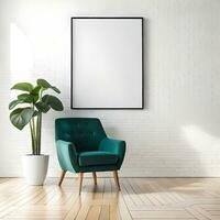 dois em vaso plantas dentro frente do uma em branco cenário quadro, branco tela de pintura fundo ,branco estúdio fundo, uma minimalista pintura, branco ambiente fundo ,branco quadro, Armação fronteira. ai generativo foto