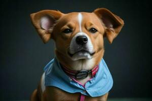 fofa cachorro vestindo camisa. ai generativo pró foto