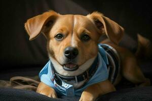 fofa cachorro vestindo camisa. ai generativo pró foto