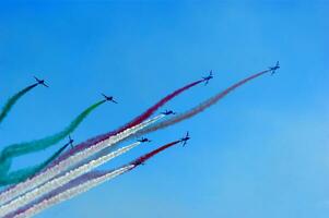 aéreo exibição do a tricolor Setas; flechas foto