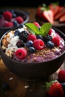 Açaí tigela colorida frutado nutritivo foto